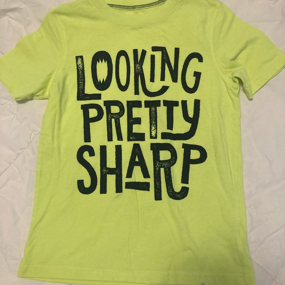 Bright yellow/green boys tee.